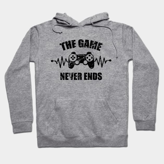 game never ends heartbeat controller gamer quote gaming Hoodie by jodotodesign